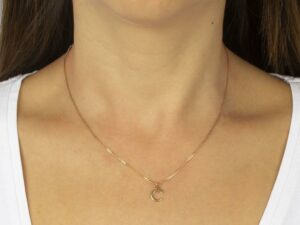 COLGANTE LETRA C PLATA CHAPADA ORO DE 18KT